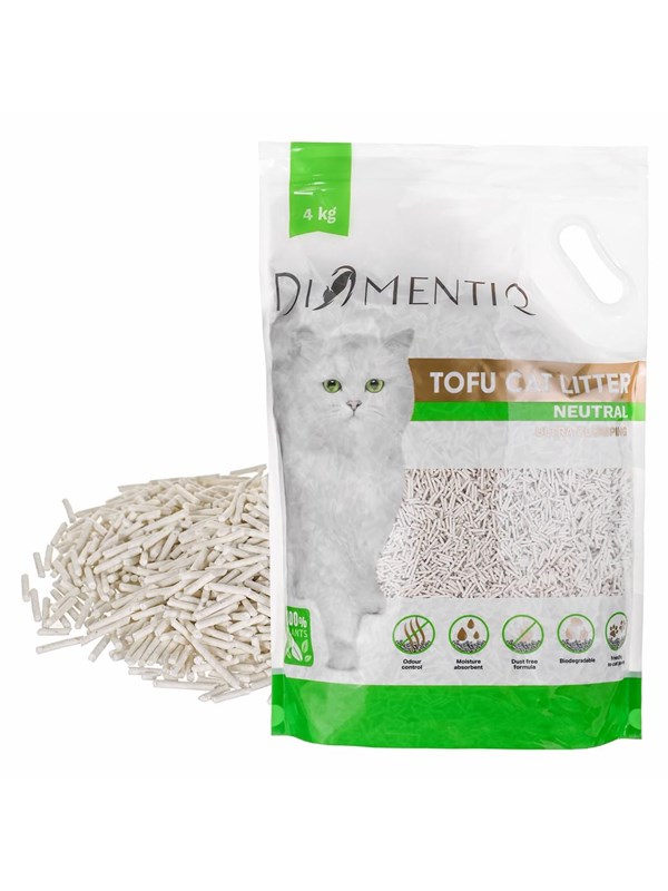 DIAMENTIQ Tofu Neutral Ultra clumping - pflanzliche Streu - 4kg