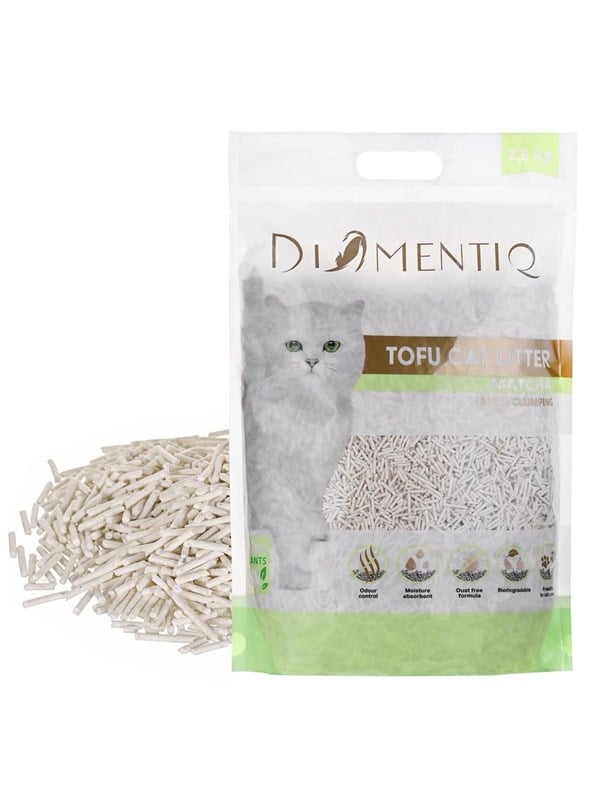 DIAMENTIQ Tofu Matcha Ultra clumping - pflanzliche Streu - 2.5 kg