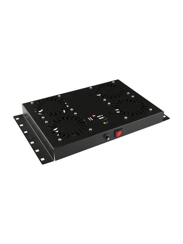 Lanview by Logon - rack roof mount fan assembly - analogue controlled built-in UK plug - 1U