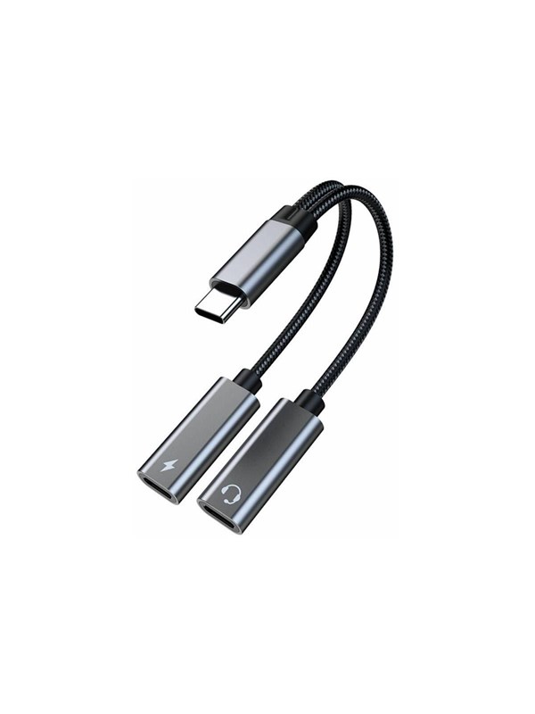 MicroConnect USB-C to USB-C headphone  charging adapter - 13 cm