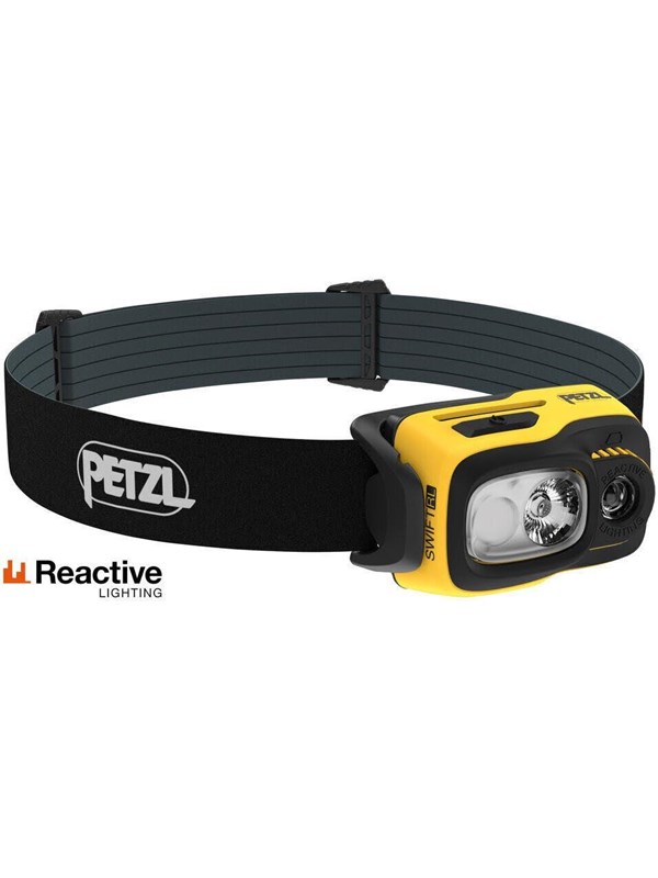 Petzl E810AB00 SWIFT RL Stirnlampe, schwarz/gelb