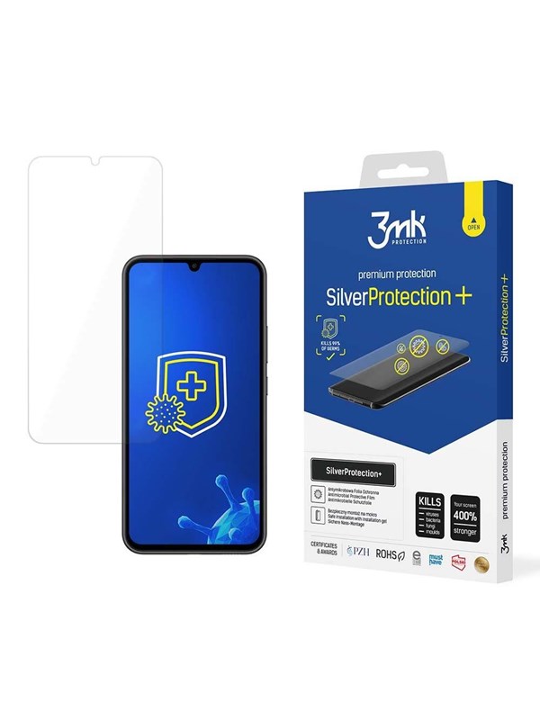 3mk Screen Protector for Samsung Galaxy A34 5G Antibacterial Screen Protector for Gamers from the  Silver Protection Series