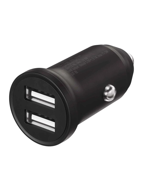 X2O 2x12W Dual Car Charger USB-AA - Black