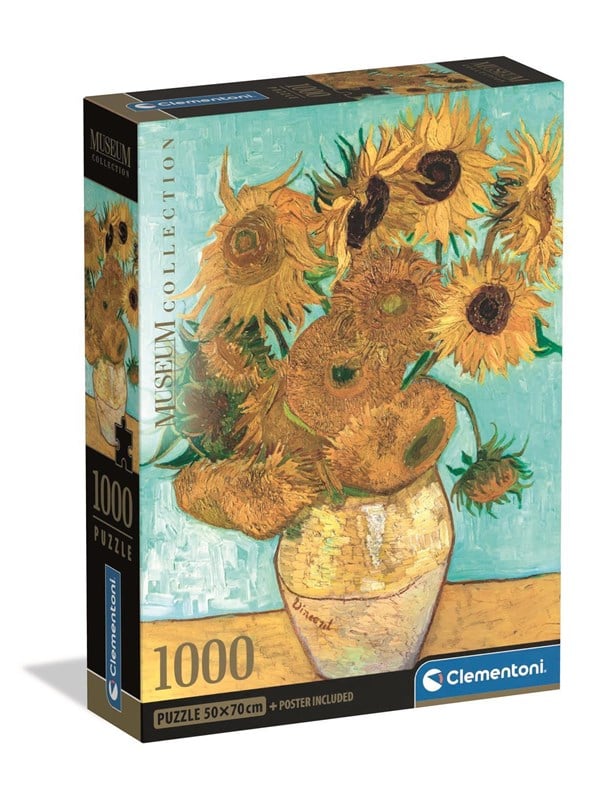 Clementoni Puzzle Museum Sunflowers - Compact Box 1000-teilig 2D Puzzles