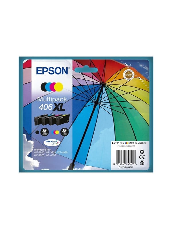 Epson 406XL Multipack - 4-pack - XL - black yellow cyan magenta - original - ink cartridge