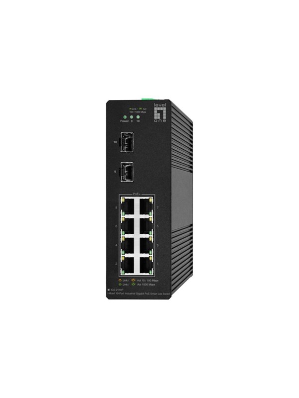 LevelOne Hilbert IGS-2110P - switch - industrial lite 8023afat -40 to 75C - 10 ports - smart