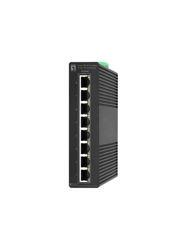 LevelOne Hilbert IGS-2108P - switch - industrial lite 8023afat -40 to 75C - 8 ports - smart