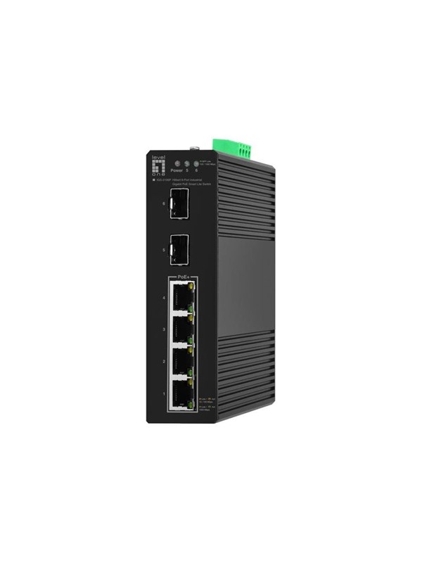 LevelOne Hilbert IGS-2106P - switch - industrial lite 8023afat -40 to 75C - 6 ports - smart