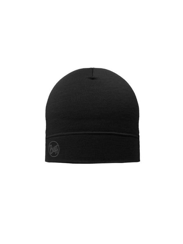 Buff  Merino Lightweight Beanie - Solid Black
