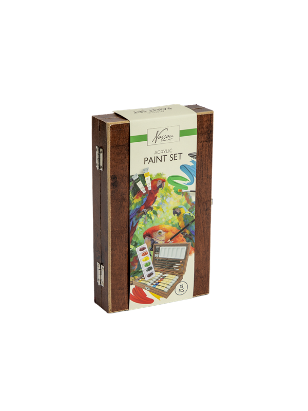Nassau Wooden Box - Acrylic Paint - 19 pcs