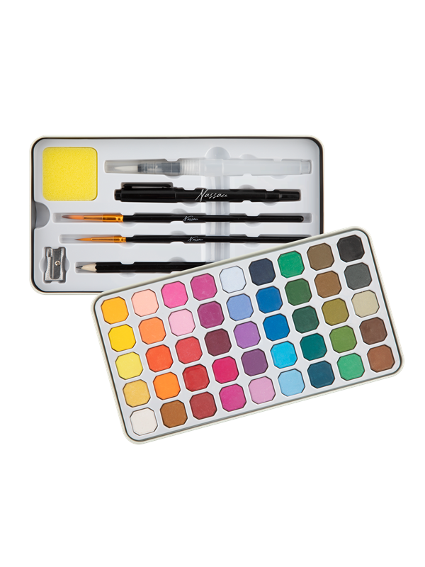 Nassau Luxury Watercolor Paint Set - 45 Colors
