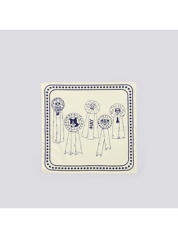 Hay zzHAY - Recycled Dogs Scarf 55 x 55 White  Blue