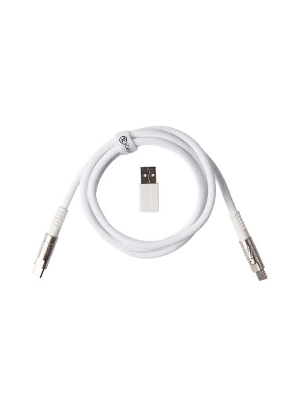 Keychron Doppelt ummanteltes Geek USB 8K-Kabel White - Tastaturkabel - Weiss