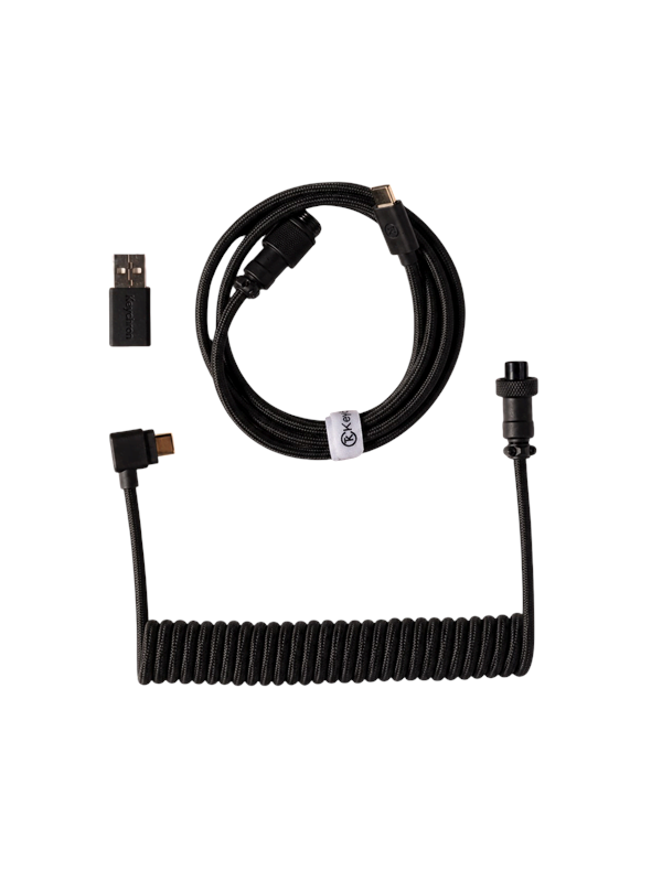 Keychron Gewendeltes Aviator USB 8K-Kabel, abgewinkelt (Black) - Tastaturkabel - Schwarz
