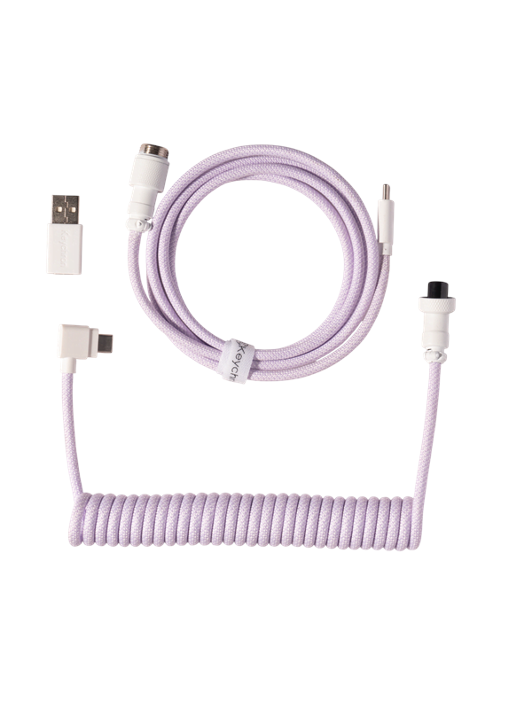 Keychron Gewendeltes Aviator USB 8K-Kabel abgewinkelt Light Purple - Tastaturkabel - Lila