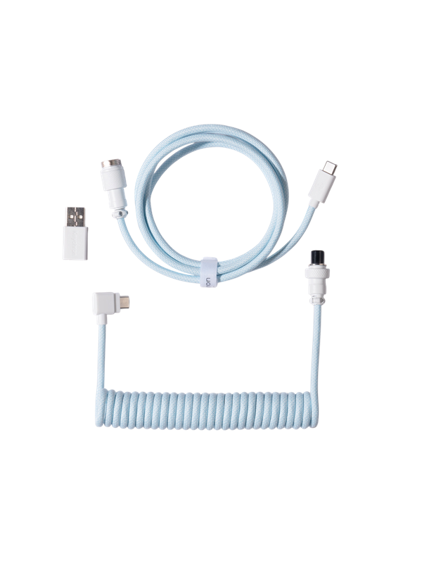 Keychron Gewendeltes Aviator USB 8K-Kabel abgewinkelt Light Blue - Tastaturkabel - Blau