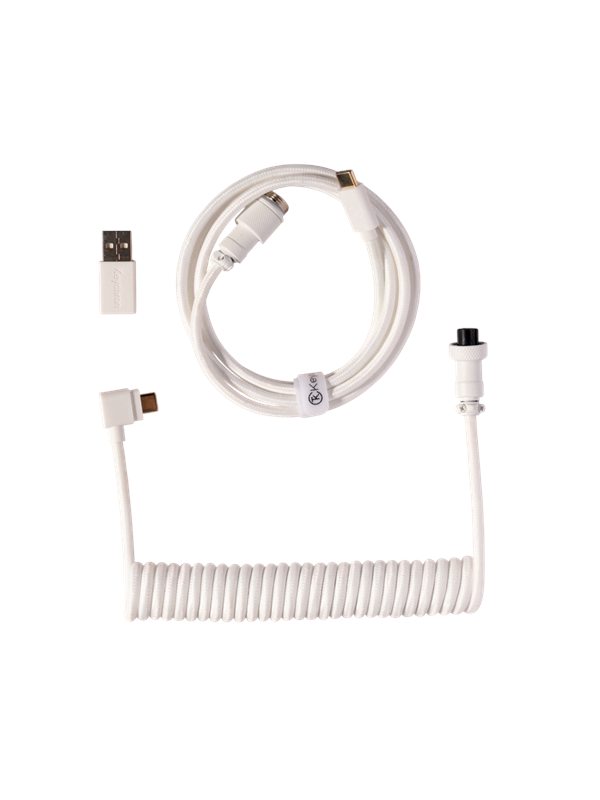 Keychron Gewendeltes Aviator USB 8K-Kabel abgewinkelt White - Tastaturkabel - Weiss