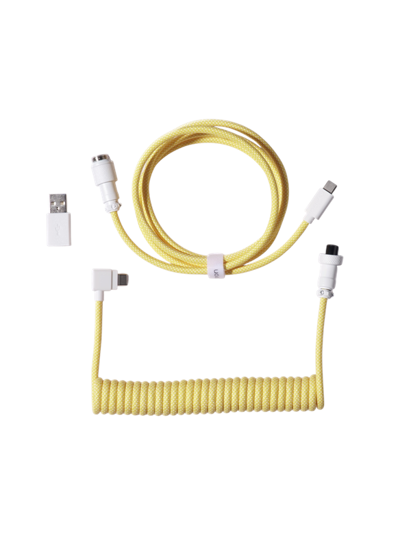 Keychron Gewendeltes Aviator USB 8K-Kabel abgewinkelt Yellow - Tastaturkabel - Gelb
