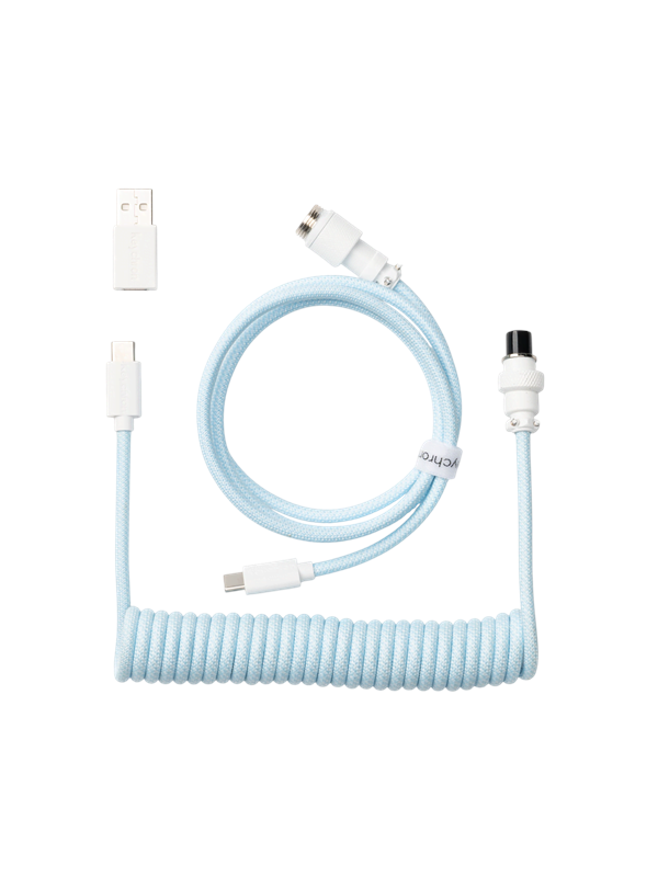 Keychron Gewendeltes Aviator USB 8K-Kabel gerade Light Blue - Tastaturkabel - Blau