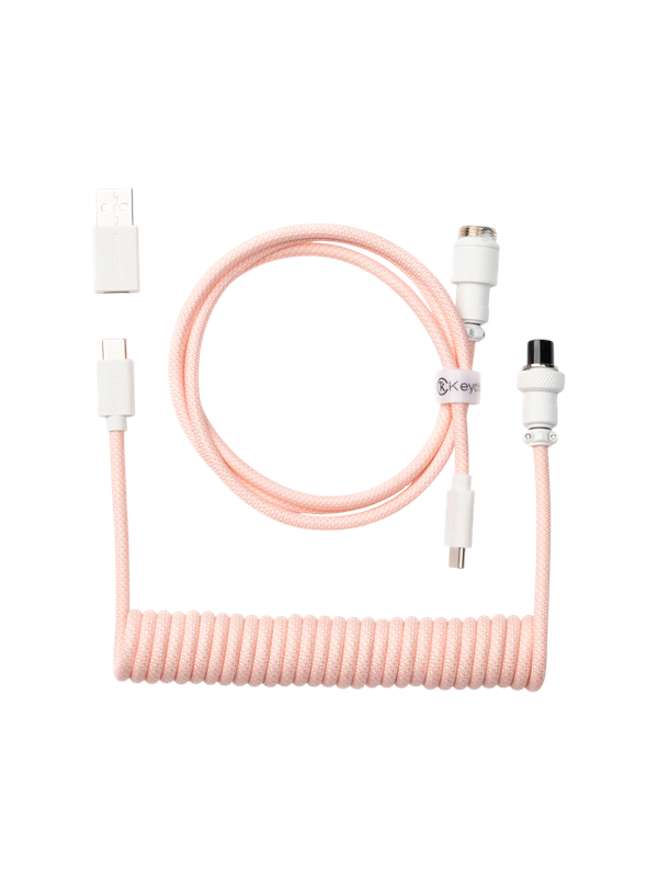 Keychron Gewendeltes Aviator USB 8K-Kabel gerade Light Pink - Tastaturkabel - Pink