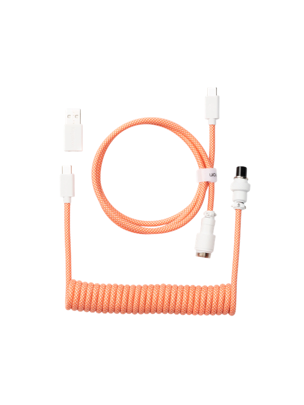 Keychron Gewendeltes Aviator USB 8K-Kabel gerade Pink Orange - Tastaturkabel - Orange