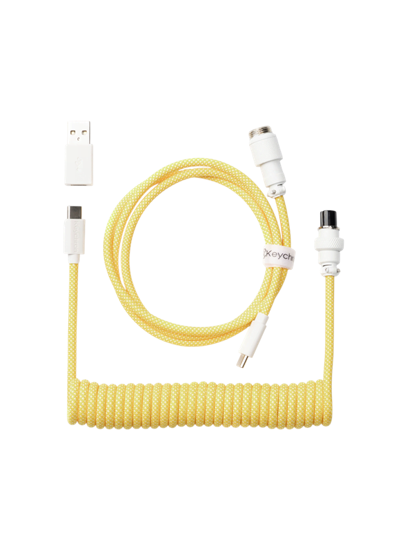 Keychron Gewendeltes Aviator USB 8K-Kabel gerade Yellow - Tastaturkabel - Gelb