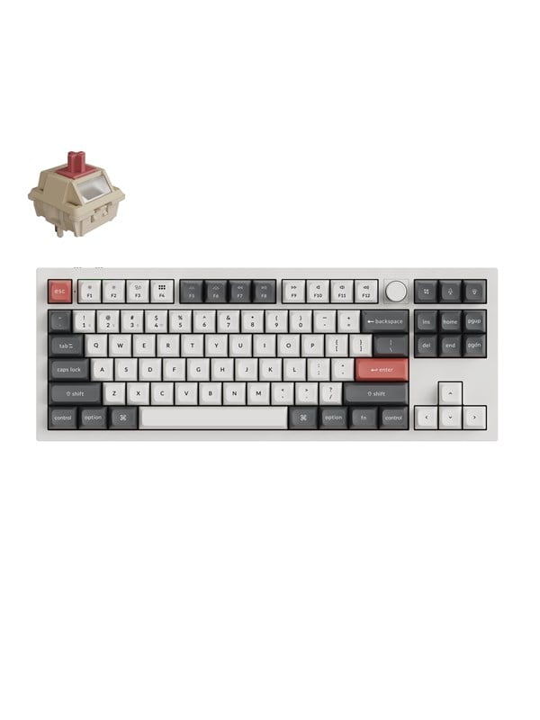 Keychron Q3 Ultra - Wireless Mechanical Keyboard - Gaming Tastatur TKL - 80 - ANSI - Weiss