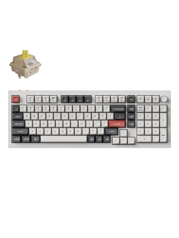 Keychron Q5 Ultra 8K - Wireless Mechanical Keyboar - Gaming Tastatur - 96 - ANSI - Weiss