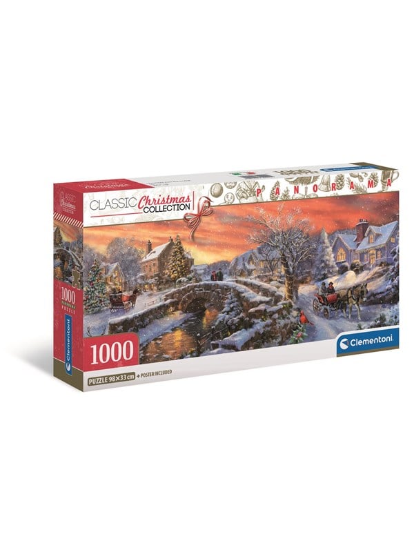 Clementoni HQC Panorama Jigsaw Puzzle Christmas over the Bridge 1000 pieces 2D Puzzles