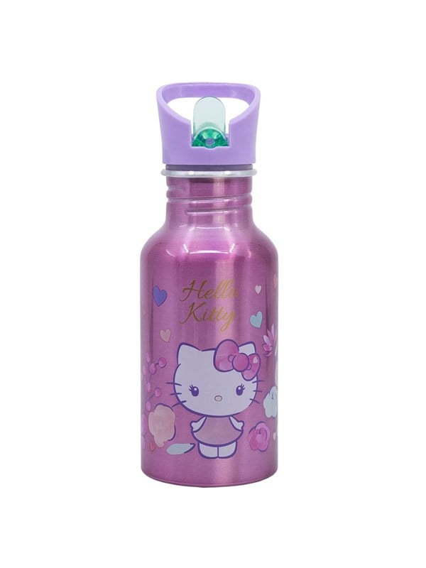 Hello Kitty 545 ml Aluminium-Trinkflasche mit Trinkhalm