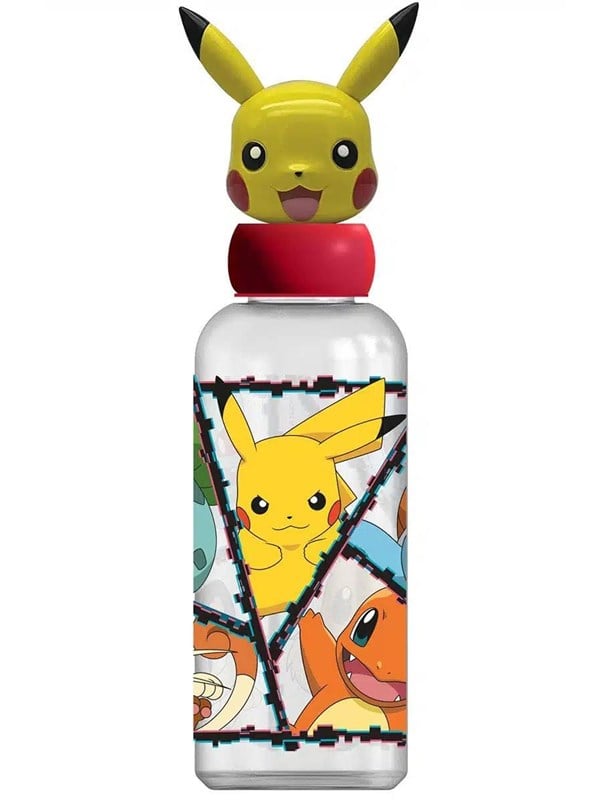Pokemon Pokmon 560 ml Trinkflasche mit 3D-Figur-Deckel