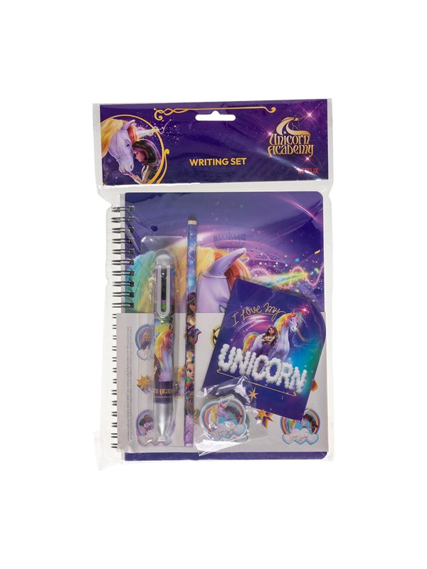 Unicorn Academy Schreibset mit mehrfarbigem Stift