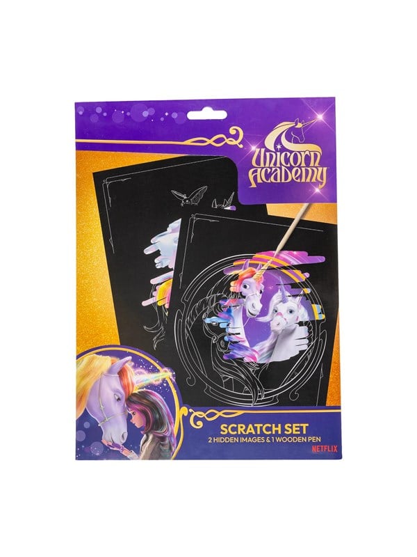 Unicorn Academy Kratz-Set mit Bleistift