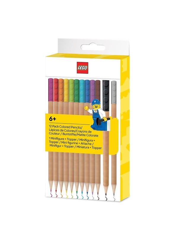 LEGO 4003053-53706 12er-Pack Buntstifte mit Brick-Topper
