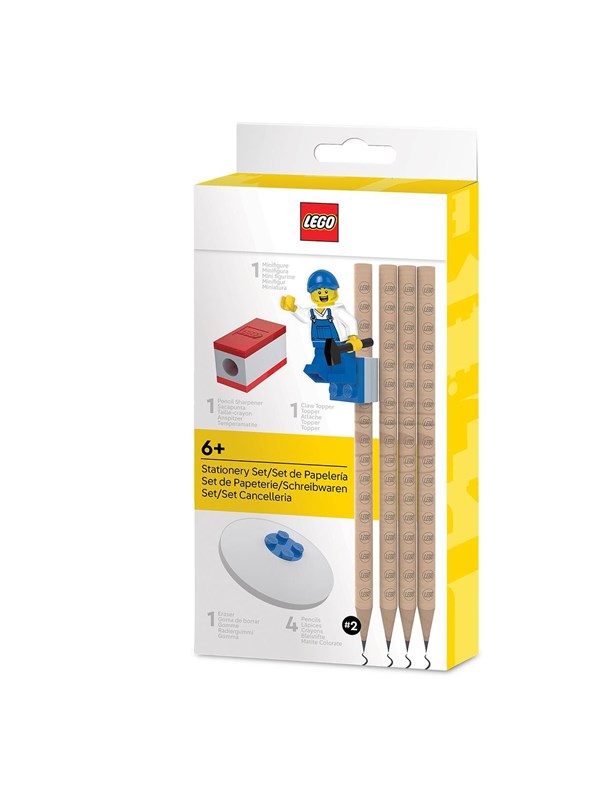 LEGO 4003055-53708 4003055-53708 Bleistift-Set mit Minifigur Bleistiftspitzer und Radiergummi