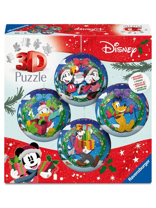 Ravensburger 3D Puzzle-Ball 4 Stk Disney Weihnachtskugeln in einer Box 3D Puzzle