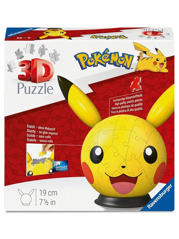 Ravensburger 3D Puzzle Pikachu mit Ohren 72p 3D Puzzle