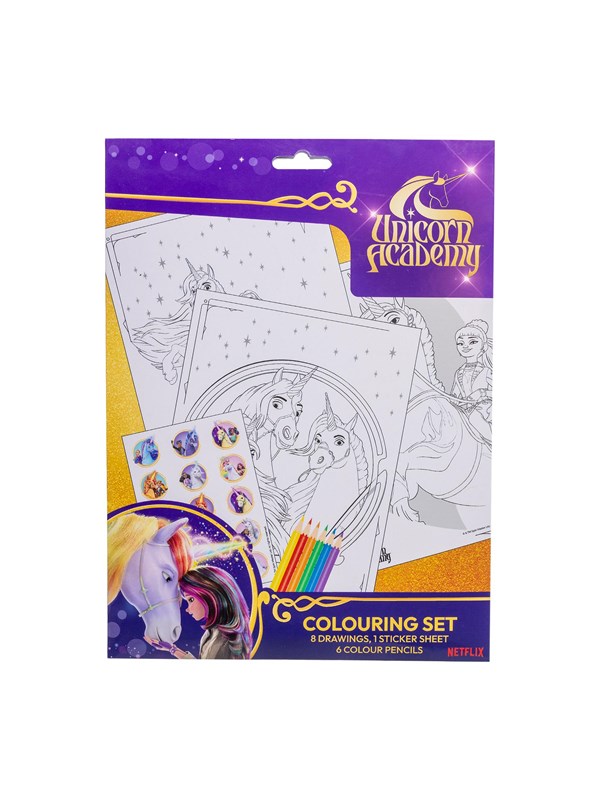 Unicorn Academy Coloring set w6 col pencils