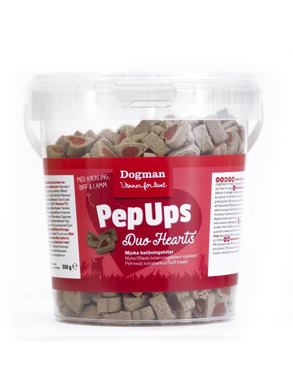 Dogman PepUps Duo Hearts 3-Geschmack Hundeleckerlis 500g
