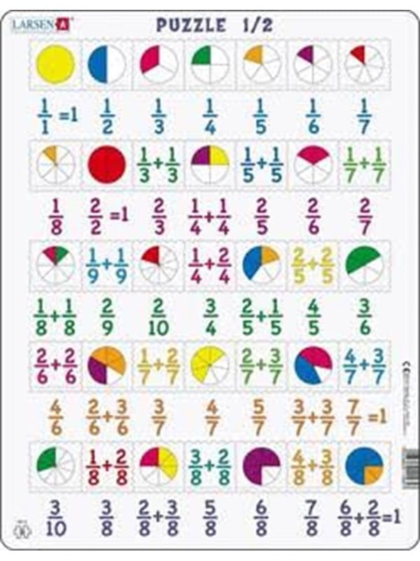 Larsen Puzzles Math Puzzle Fractions  35 pieces Maxi 365 x 285 cm 2D Puzzles