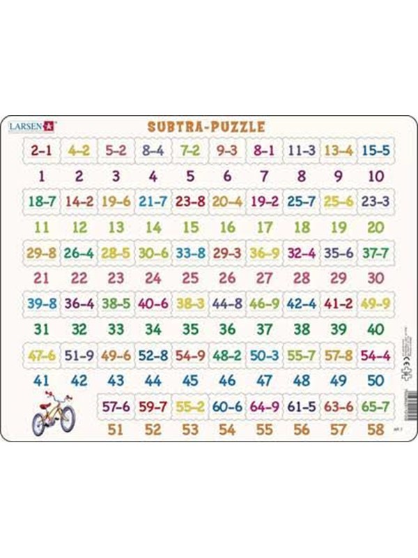 Larsen Puzzles Math Puzzle Subtraction  58 pieces Maxi 365 x 285 cm 2D Puzzles