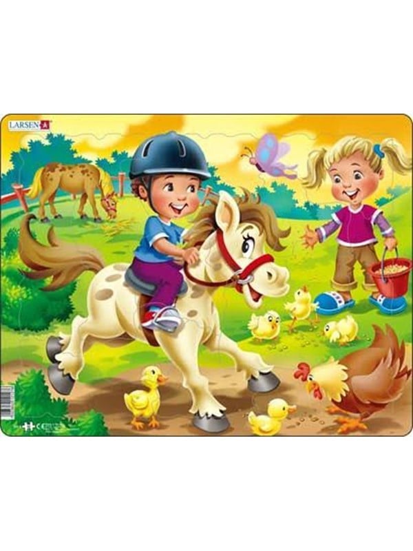 Larsen Puzzles Farm Jigsaw Puzzle for Children with Pony  16 Pieces Maxi 365 x 285 cm 2D Puzzles