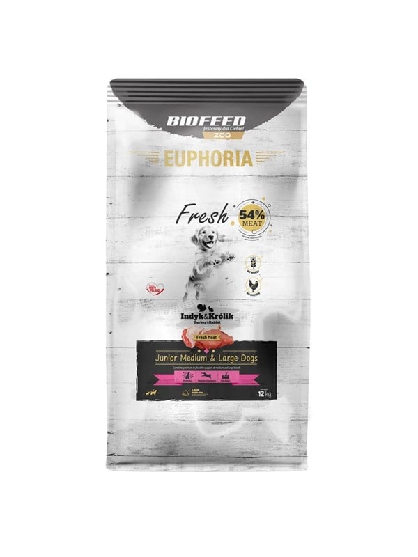 Biofeed Fresh Junior Medium  Large dogs Turkey with rabbit - Trockenfutter fr Hunde - 12kg
