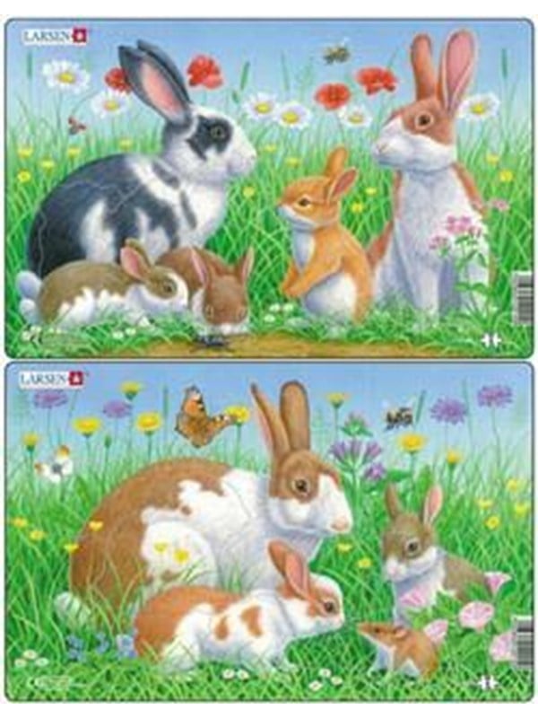 Larsen Puzzles Rabbit Puzzles 2 assorted designs  8 pieces Midi 285 cm x 183 cm 2D Puzzles