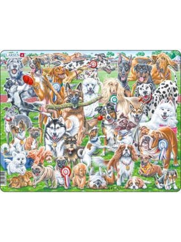 Larsen Puzzles Happy Dogs Jigsaw Puzzle  32 pieces Maxi 365 x 285 cm 2D Puzzles