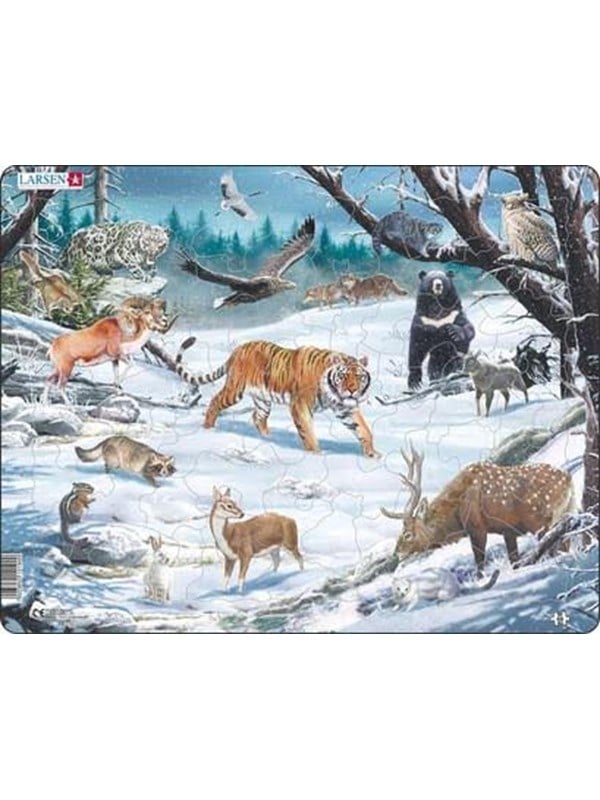 Larsen Puzzles Puzzle Winter Wildlife in Siberia and Northeast Asia - 66 pieces Maxi 365x285 cm 2D Puzzles