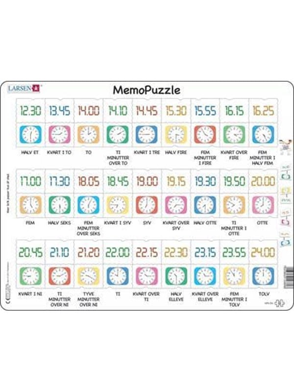 Larsen Puzzles Learn to Tell Time Puzzle  54 pieces Maxi 365 x 285 cm 2D Puzzles