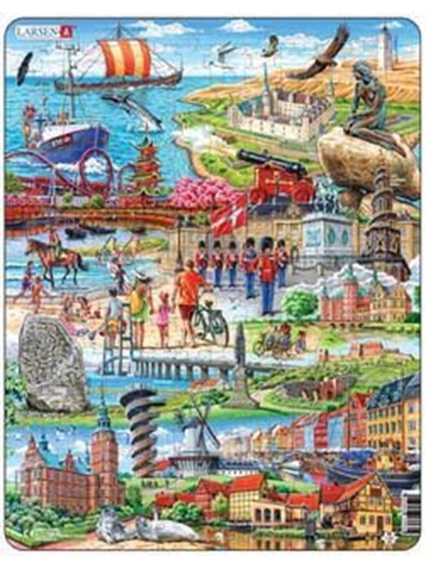 Larsen Puzzles Denmark Attractions Jigsaw Puzzle  140 pieces Maxi 365 x 285 cm 2D Puzzles