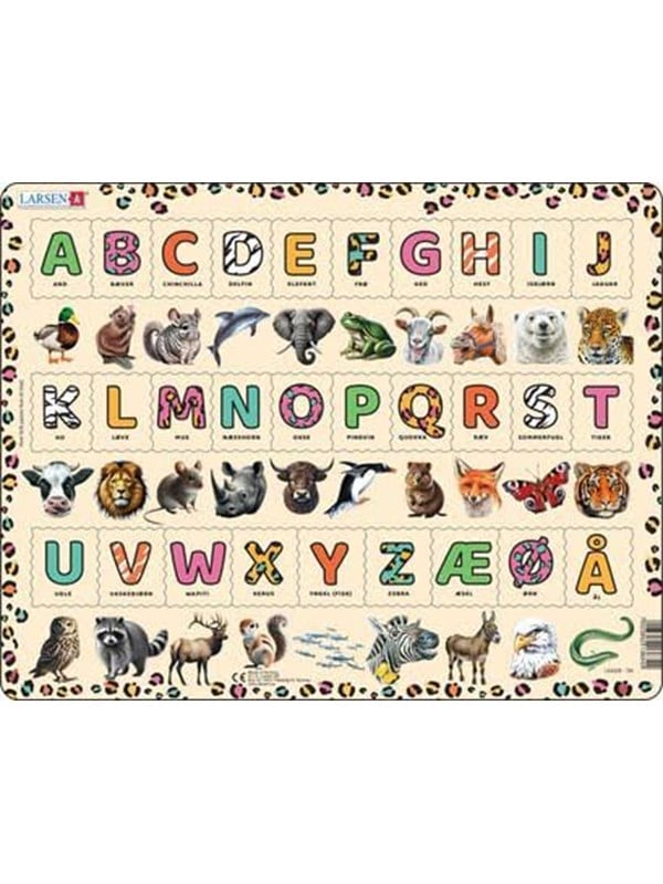 Larsen Puzzles Animal Alphabet Puzzle  29 pieces Maxi 365 x 285 cm 2D Puzzles