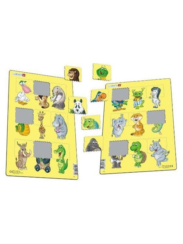 Larsen Puzzles Animal Match-2 Puzzle Assorted  9 pieces Midi 285 cm x 183 cm 2D Puzzles